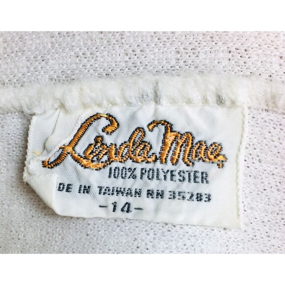 Vintage 70s Linda Mae Waffle Weave High-Waisted Mid-Length Shorts Size Large - Picture 4 of 7